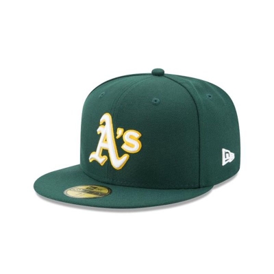 Green Oakland Athletics Hat - New Era MLB Authentic Collection 59FIFTY Fitted Caps USA2347956